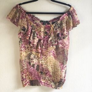 100% silk sheer ruffle fairy style top fairycore cottagecore feminine S